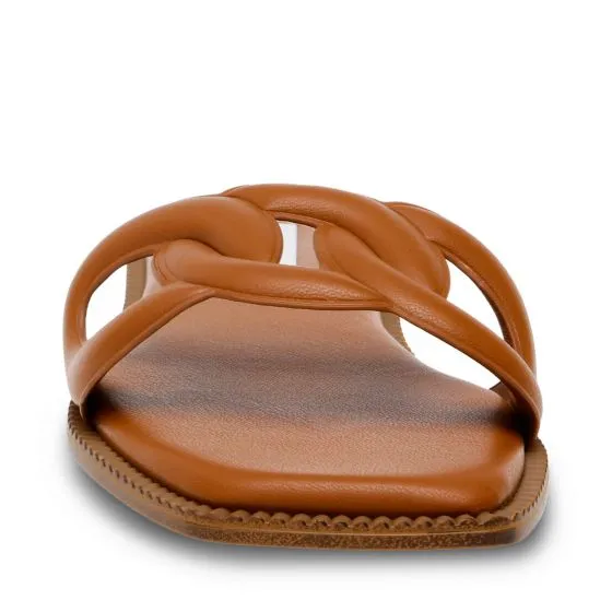 Steve Madden Stash Cognac Flat Sandals