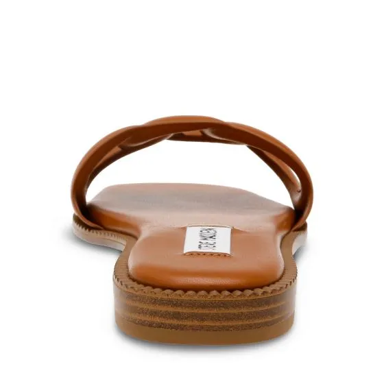 Steve Madden Stash Cognac Flat Sandals