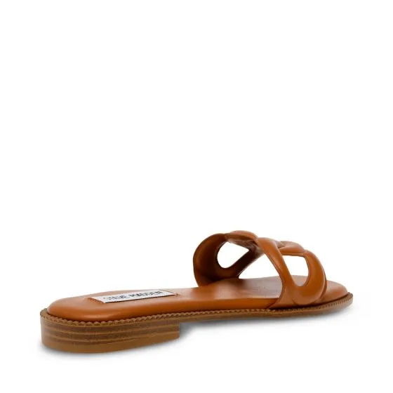 Steve Madden Stash Cognac Flat Sandals