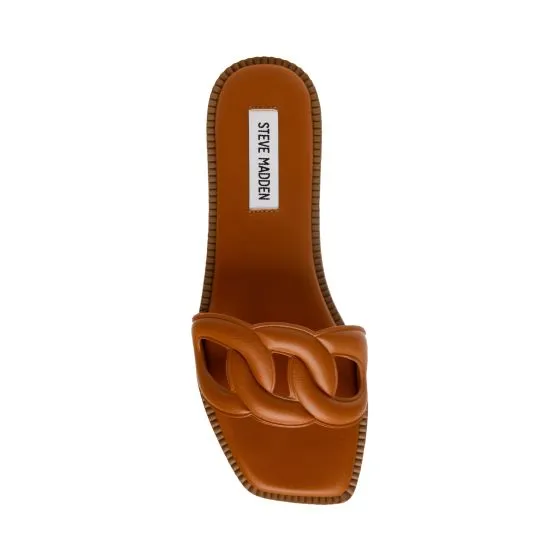 Steve Madden Stash Cognac Flat Sandals