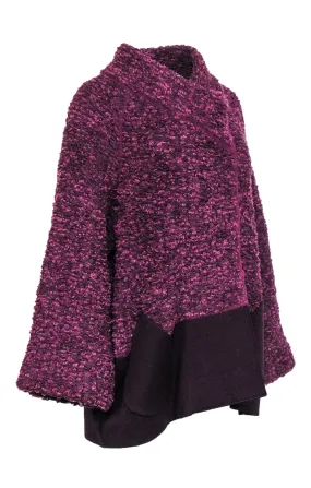 Stizzoli - Purple Textured Knit Wrap Jacket Sz 16