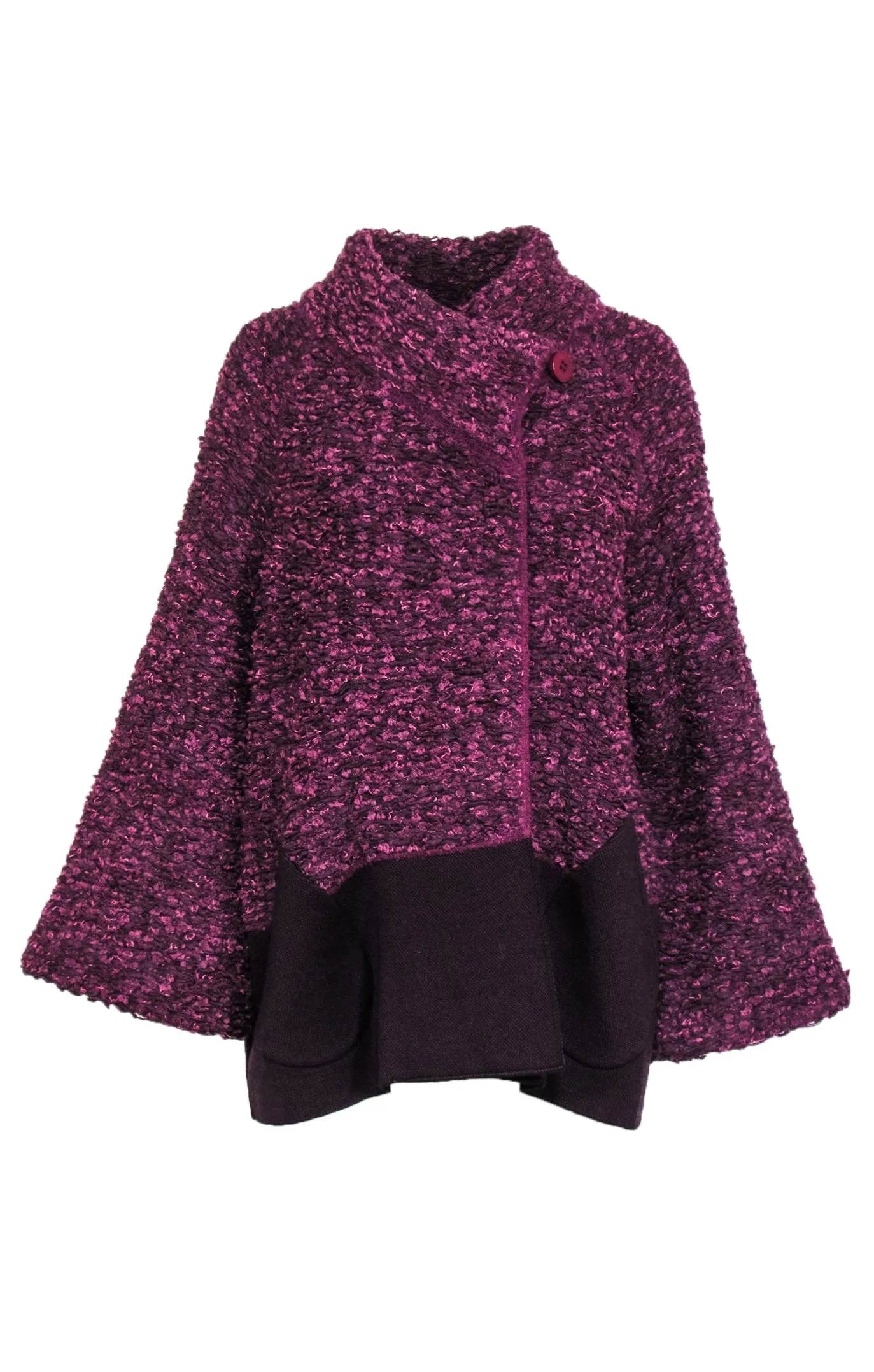 Stizzoli - Purple Textured Knit Wrap Jacket Sz 16