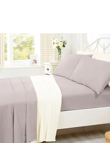 Super Soft Plain Dyed Flannelette Duvet Cover by Belledorm