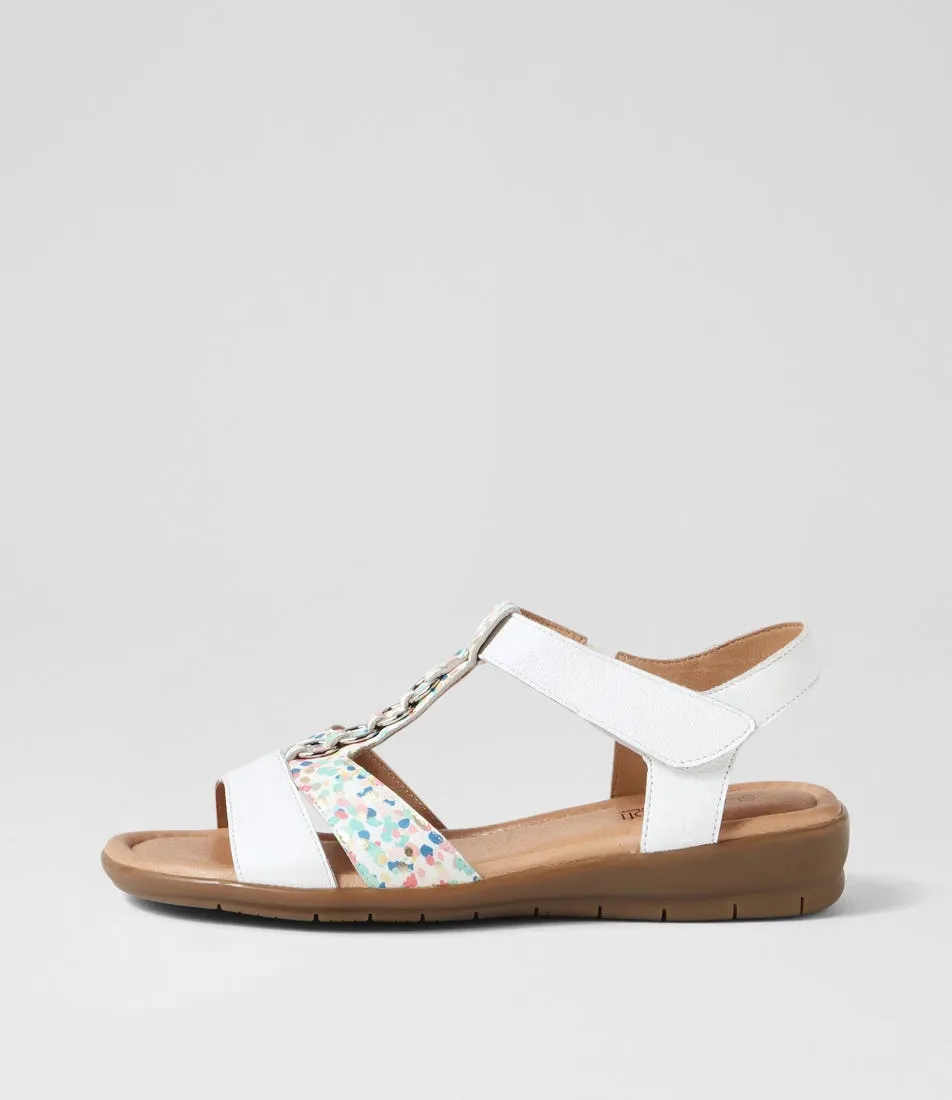 SUPERSOFT Frankie2 White Confetti Leather Sandals