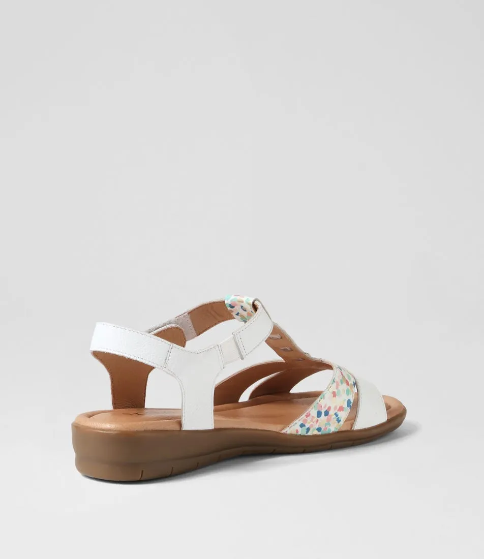 SUPERSOFT Frankie2 White Confetti Leather Sandals