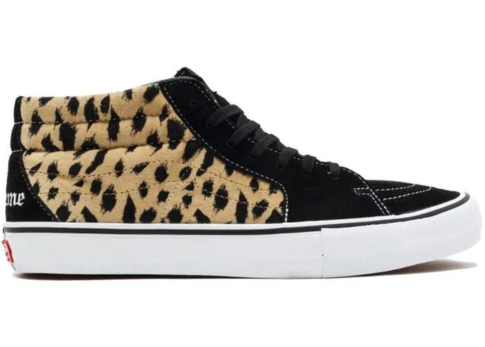 SUPREME 17SS VANS LEOPARD SK8-MID BLACK