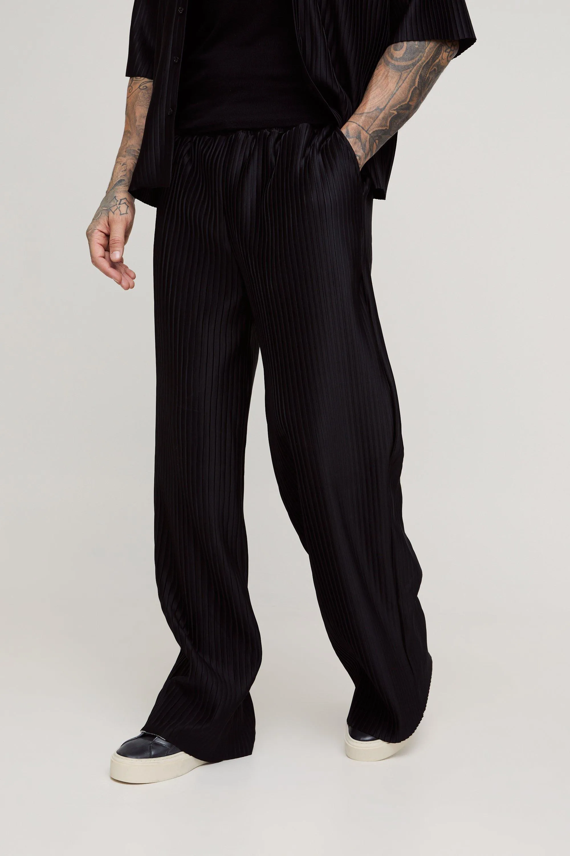 Tall Wide Leg Pleated Trousers