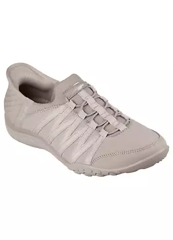 Taupe Hands Free Slip-Ins Relaxed Fit Breathe-Easy Roll With Me Trainers by Skechers | Look Again