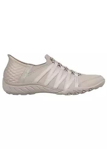 Taupe Hands Free Slip-Ins Relaxed Fit Breathe-Easy Roll With Me Trainers by Skechers | Look Again