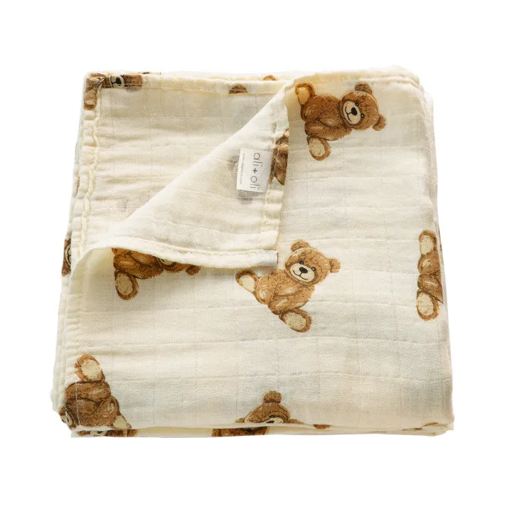 The Muslin Swaddle Blanket - Teddy Bears