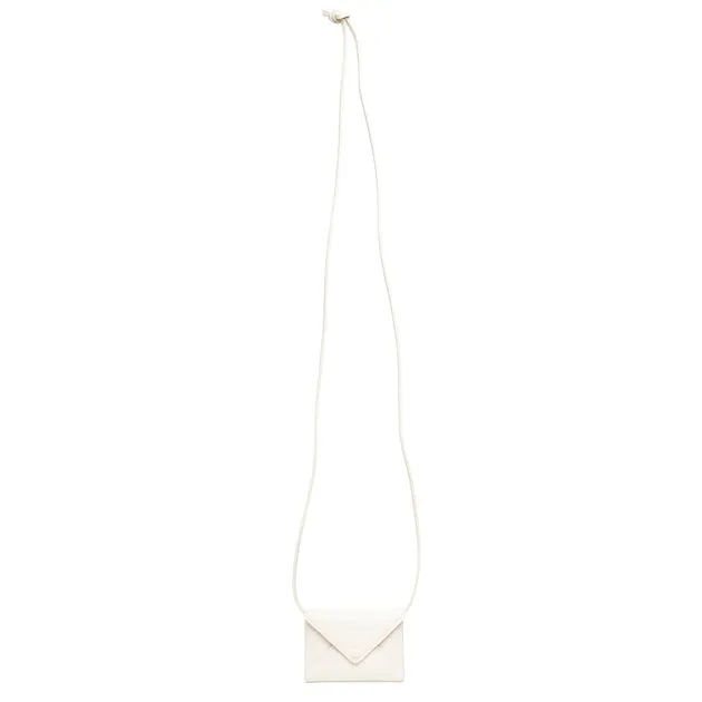 The Row Mini Envelope ivory white leather shoulder bag