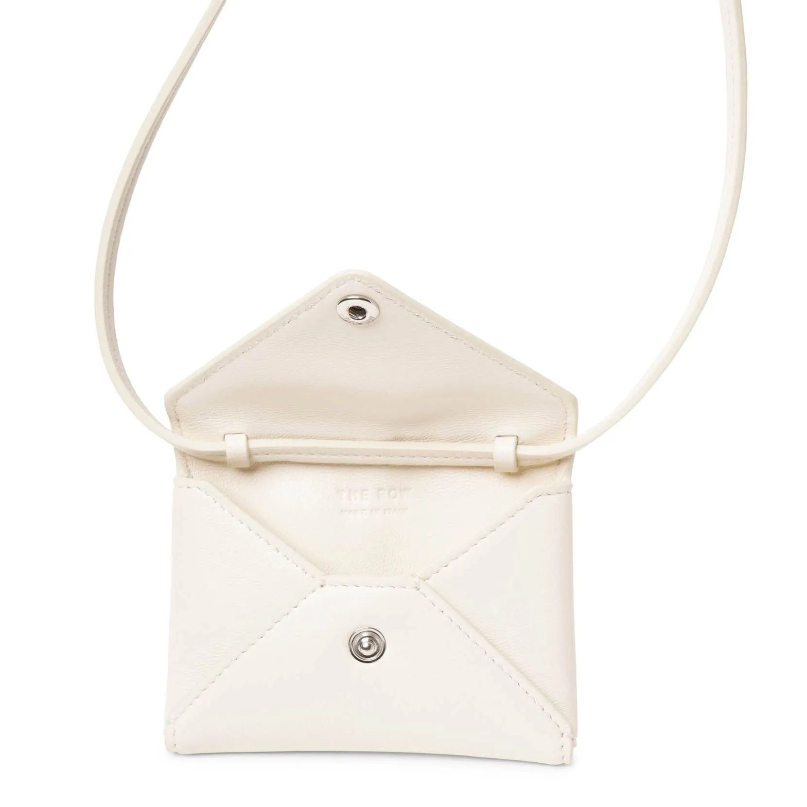 The Row Mini Envelope ivory white leather shoulder bag