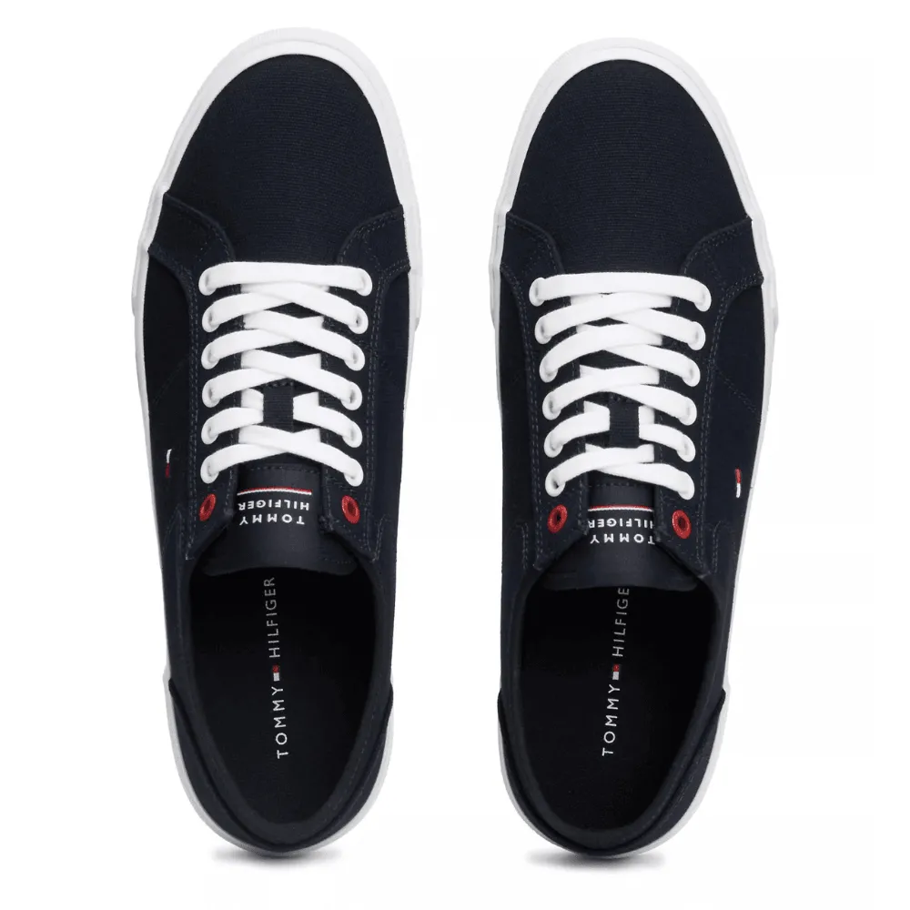 Tommy Hilfiger Essential Signature Tape Canvas Trainers in Navy