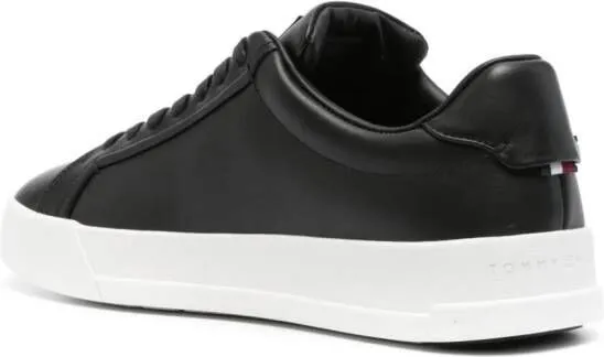 Tommy Hilfiger logo debossed leather sneakers Black