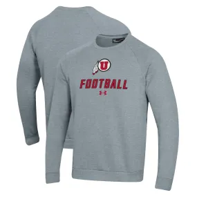 Under Armour  Utah Utes Grey Football Rival Fleece Raglan Pullover Sweatshirt