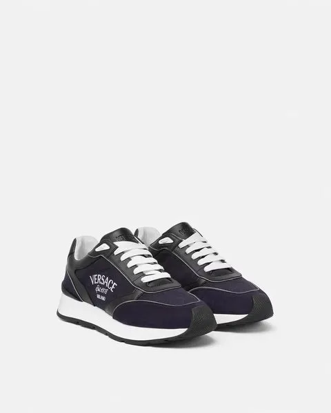 VERSACE MILANO RUNNER SNEAKERS,Blue