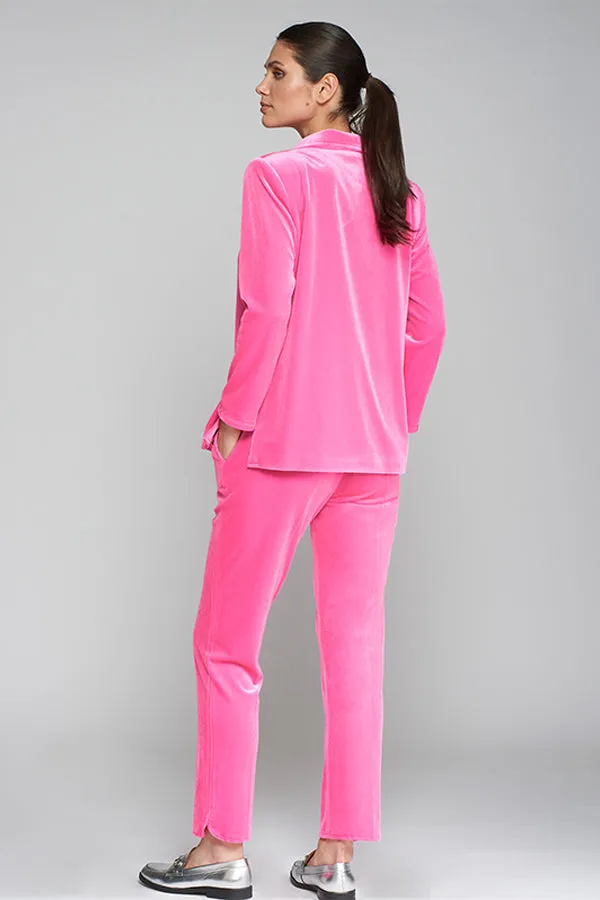 Vilagallo ORNELLA PINK VELOUR TROUSERS