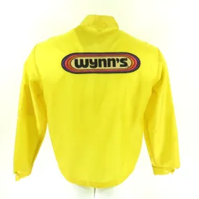 Vintage 80s Racing Jacket Mens S Wynns Yellow Stripe Patches Nylon