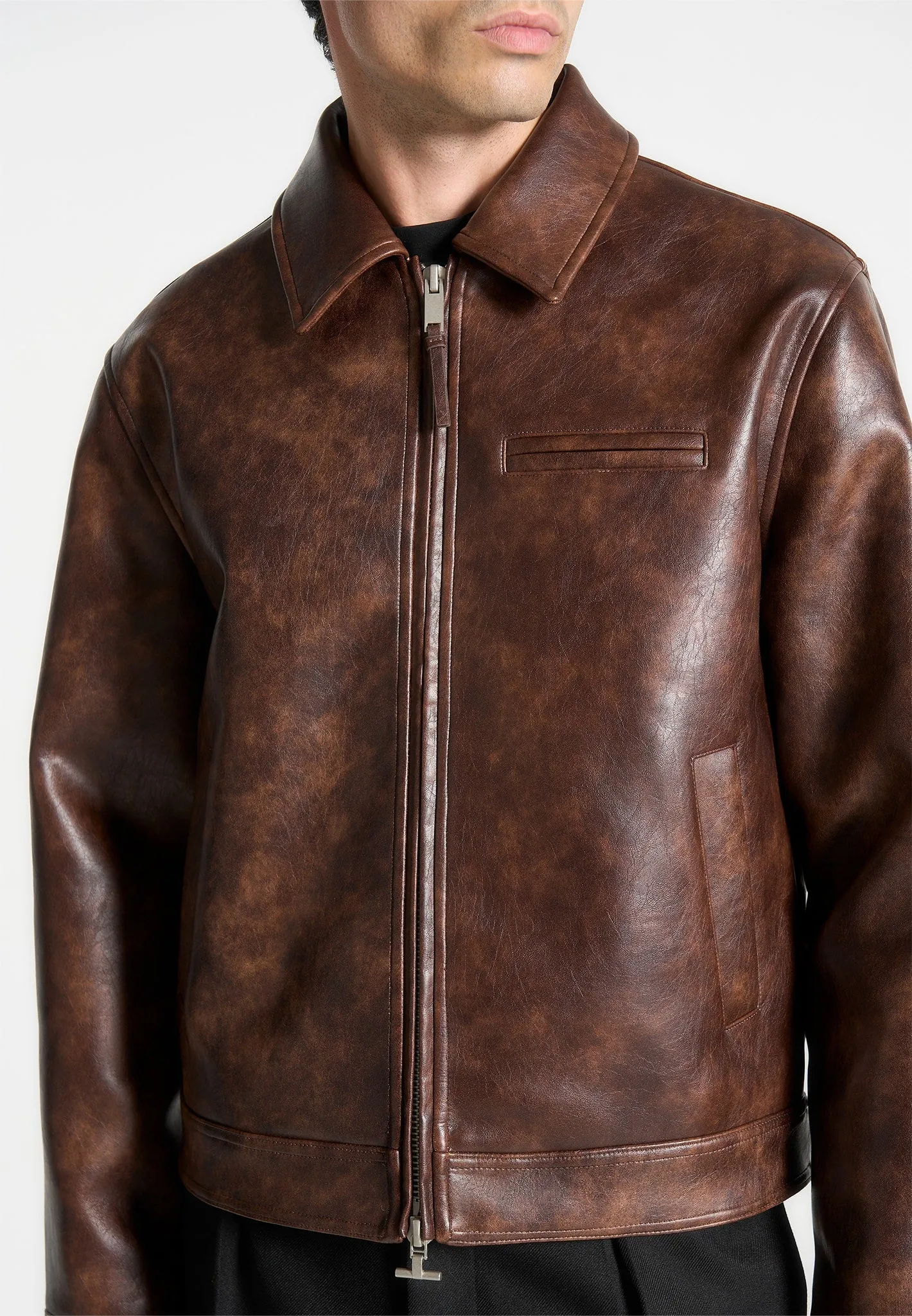 Vintage Leather Jacket - Brown