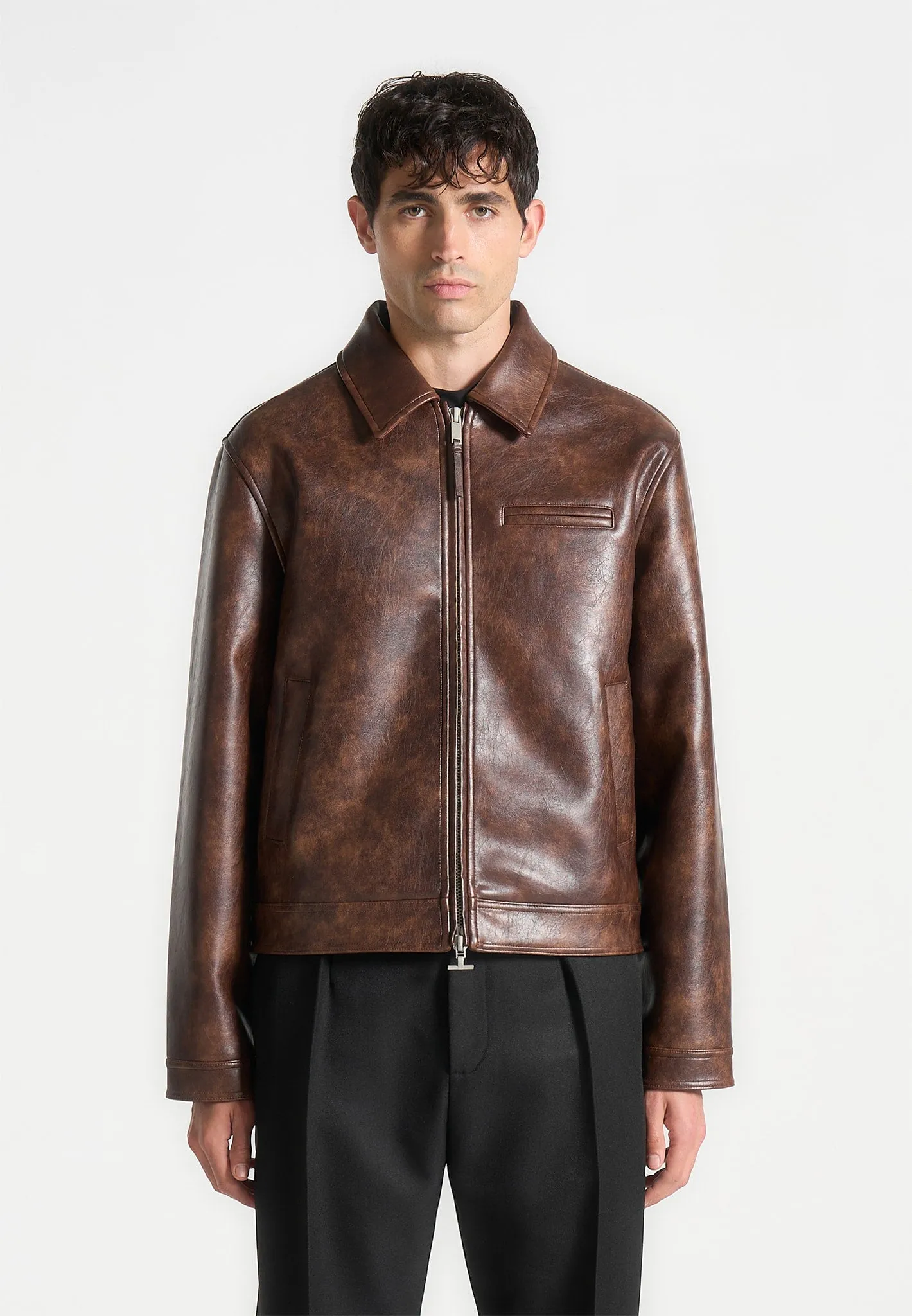 Vintage Leather Jacket - Brown