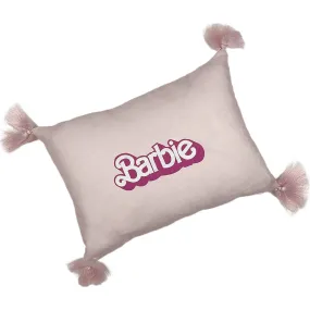 WallShoppe 80s Barbie Logo Lumbar Linen Pillow, Pink