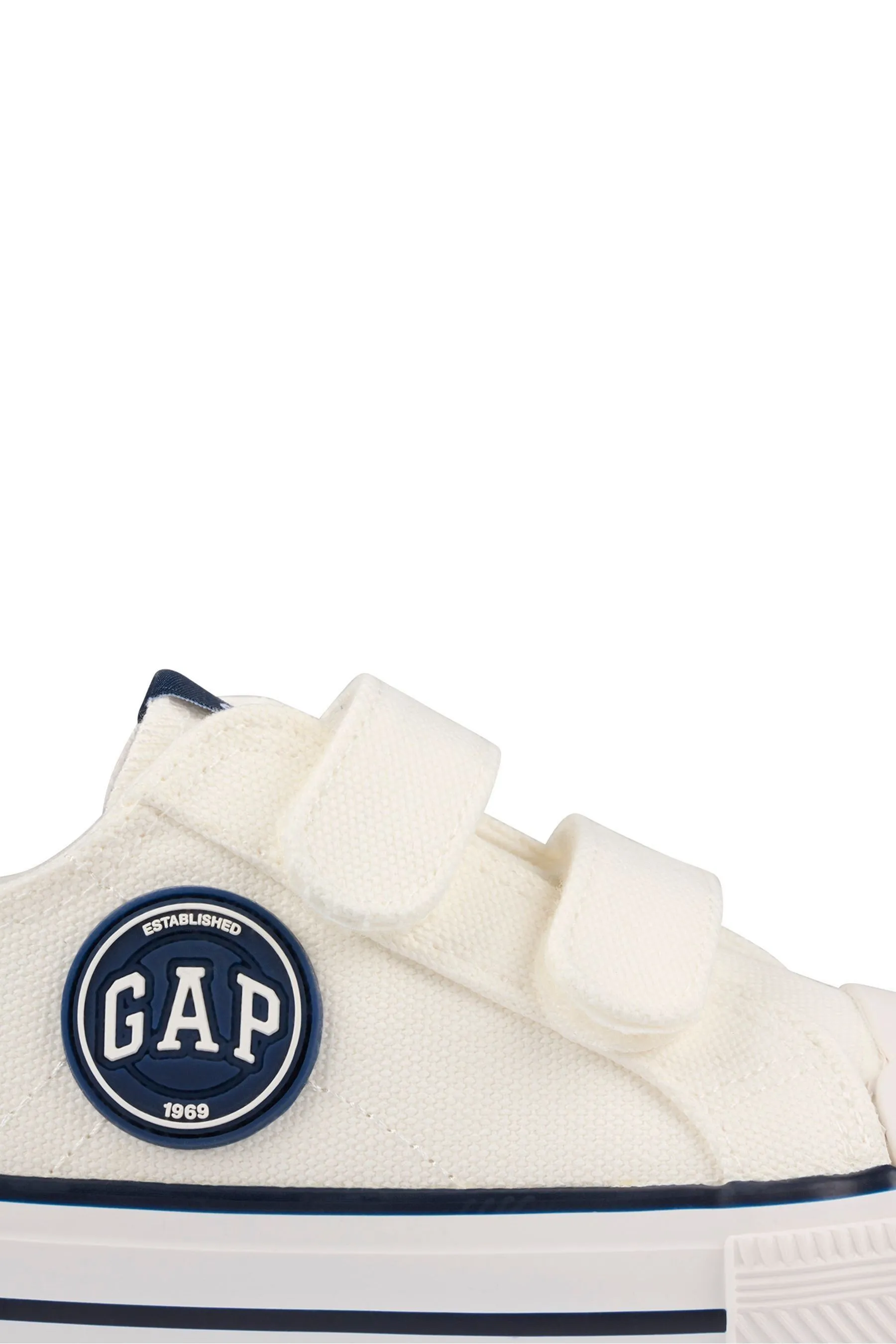 White/Navy Blue Houston Low Top Trainers - Kids