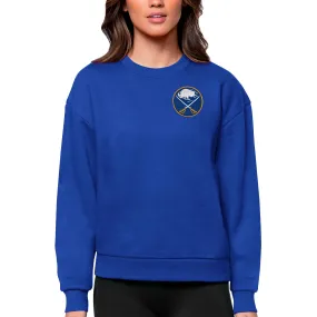 Women's Buffalo Sabres Antigua Royal Primary Logo Victory Crewneck Pullover Sweatshirt