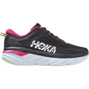 Women's Hoka One One Bondi 7 Blue Graphite/Festival Fuchsia Mesh