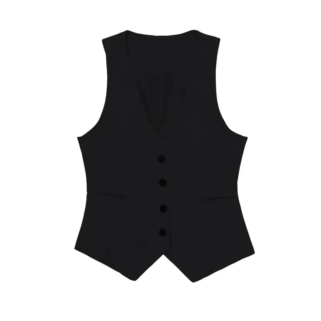 Women's Vest Linen Sleeveless Suit Vest for Women 2024