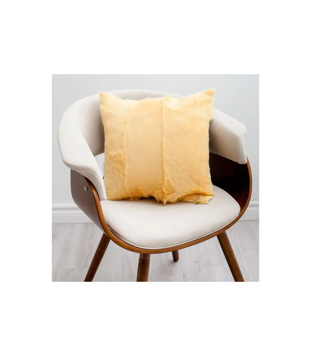 Yellow Cow Hide Pillow: Fursource.com