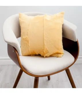 Yellow Cow Hide Pillow: Fursource.com