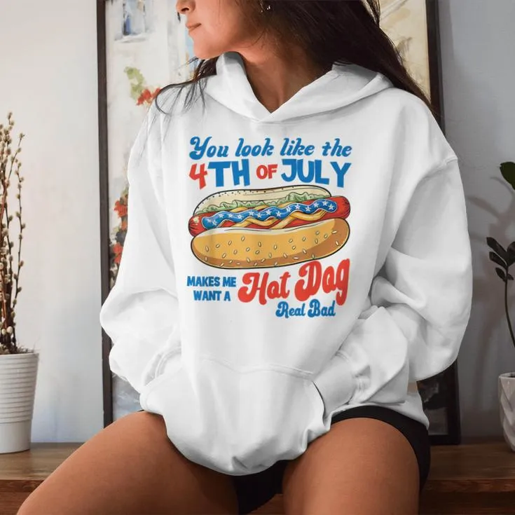 You Look Like The 4Th Of July Hot Dog American Kid Women Hoodie