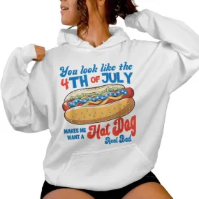 You Look Like The 4Th Of July Hot Dog American Kid Women Hoodie